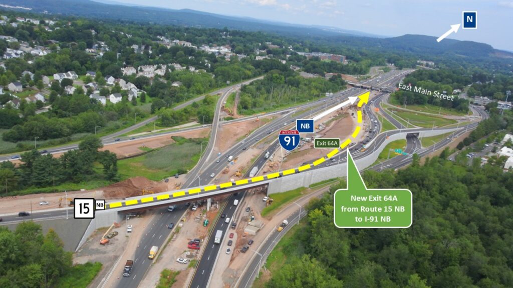 New Exit 64A Route 15 NB to I-91 NB opens