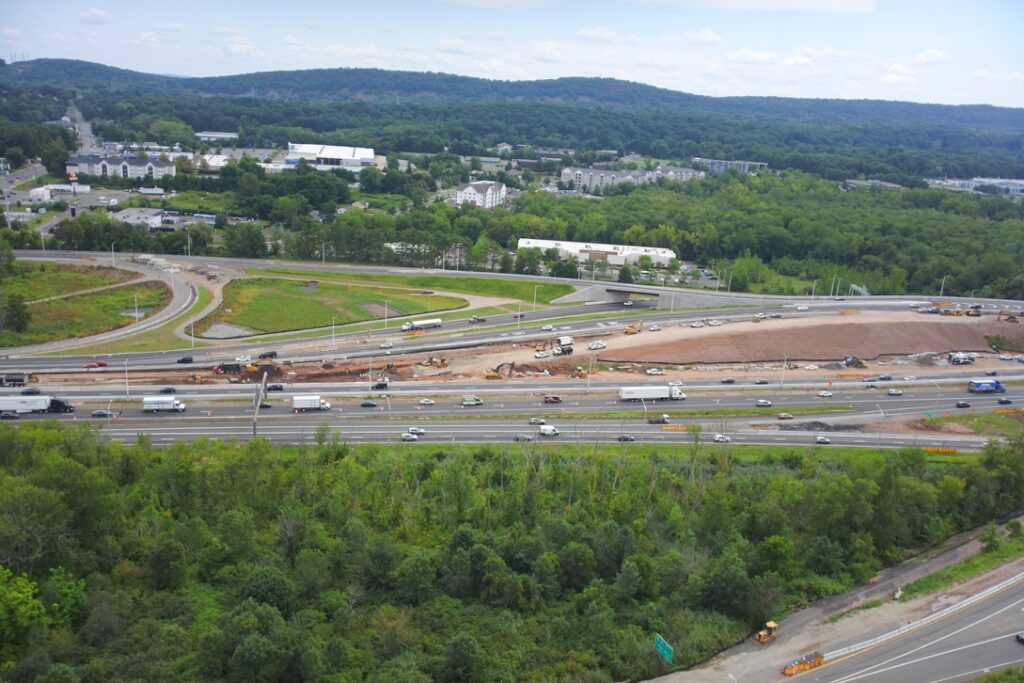 New bridge ramp to East Main St. from Rt.15NB over new ramp from I-91NB to Rt. 15NB