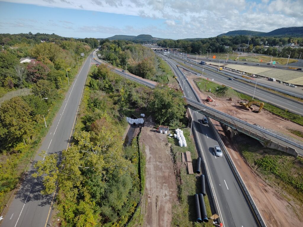 Culvert rehabilitation work and the Route 15 SB ramp to I-91 SB over the I-91 SB ramp to Route 15 SB