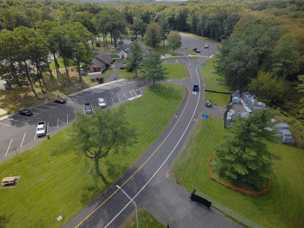 Staging area at the rest stop on I-91 in Wallingford