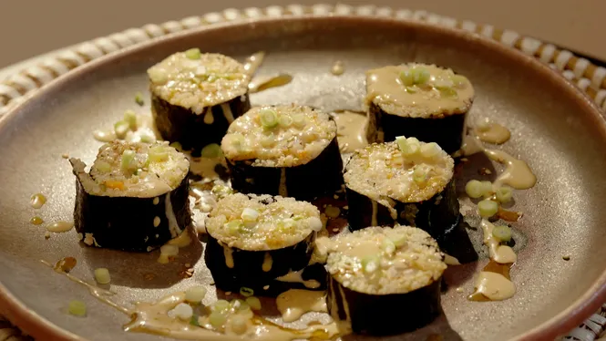 RODETS DE QUINOA AMB ALGUES I GAMBES