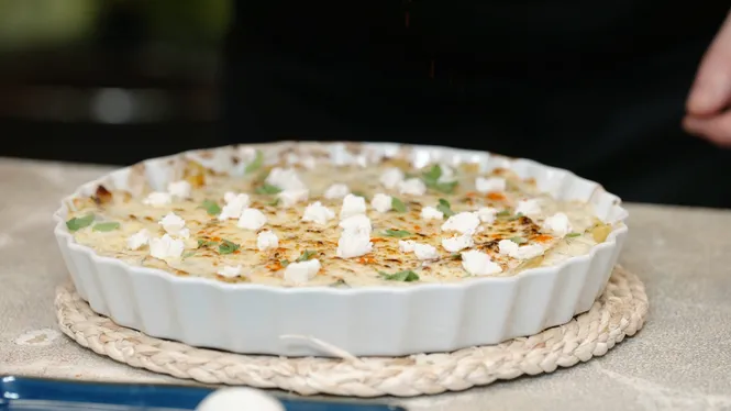 GRATINAT DE MACARRONS AMB XAMPINYONS