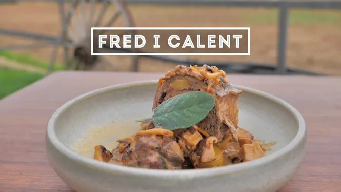 FALDA DE VEDELLA FARCIDA AMP PATATÓ I BOLETS