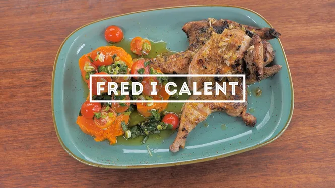 POLLASTRE COQUELET AL CALIU AMB MONIATO ESPECIAT