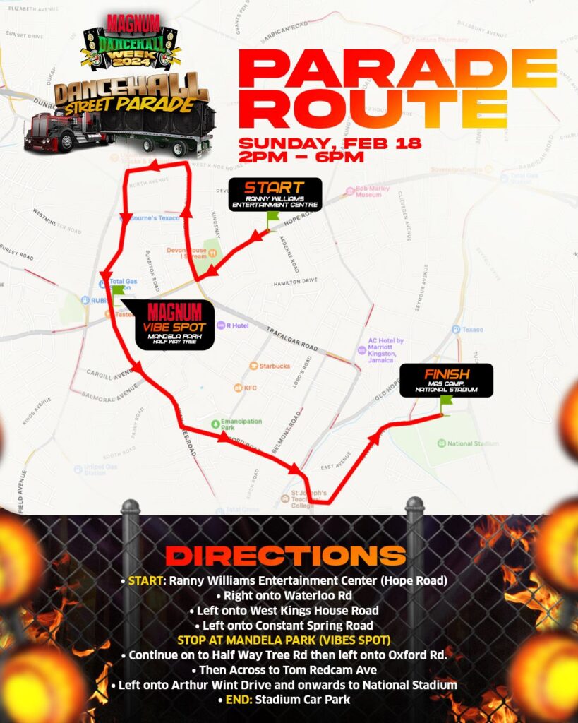 Dancehall Week 2024 PARADE ROUTE DSP