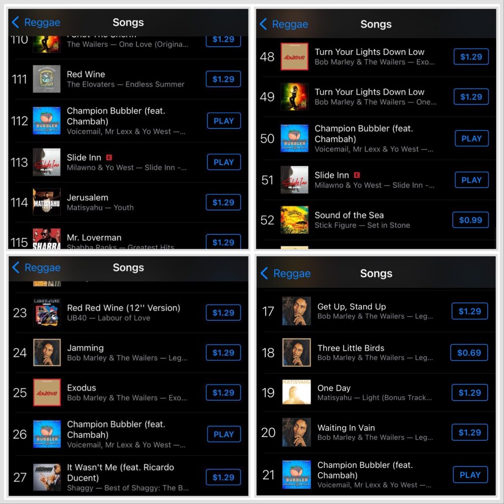 Champion Bubbler Reggae Charts