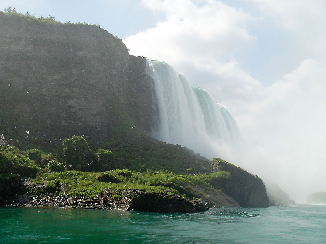 Niagara Falls bottom view Taken on the &#039;Maid of the mist&#039; boat while venturing to the base of the Horseshoe falls Canada,Niagara Falls,North America,Waterfall