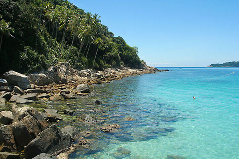 Perhentian Island This photo was taken on the tropical Island of Perhentian, Malaysia. This photo is of the big island, on the eastside of long beach. Asia,Geotagged,Malaysia,Perhentian island