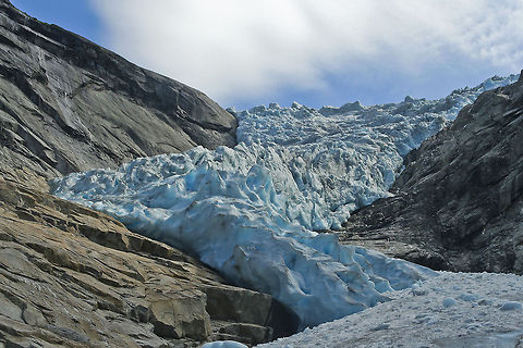 Summer glacier This is the glacier of Jostedalsbreen in the summer. The Jostedalsbreen glacier is the second largest ice mass on the European continent. Europe,Geotagged,Glacier,Jostedal,Jostedalsbreen,Norway