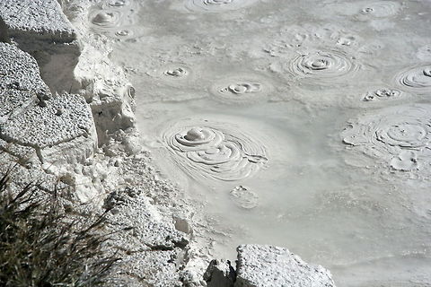 Bubbling mud This bubbling mudpool was photographed in Yellowstone National Park Mudpool,National park,North America,Yellowstone National Park