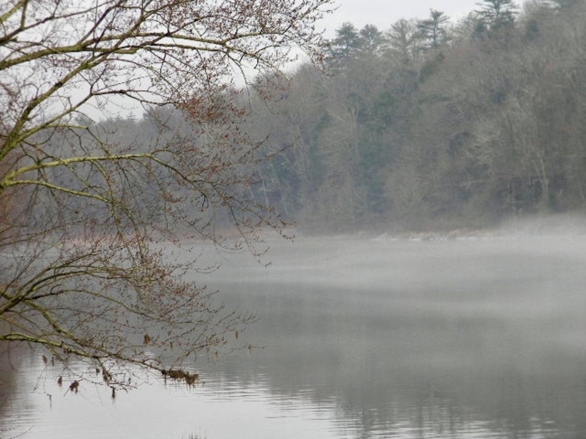 fog over river on a quiet day Delaware,Mist,River,foggy