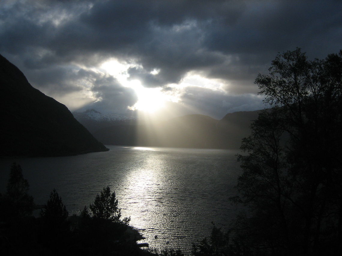 Thunderstorm in Norway Norway fjord with upcoming thunderstorm Clouds,Fjord,Landscapes,Light beam,Norway