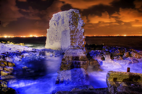 Old City view from a different angle Long exposure Blue lighting,HDR,Long exposure,Old Acre