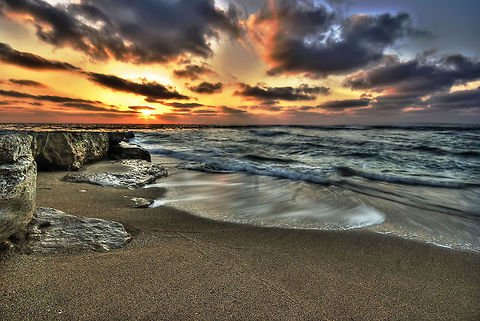 A beautiful sunset Sunset, sea, rocks, long exposure Sunset