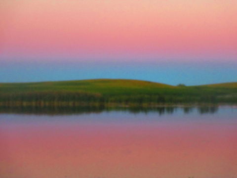 Land and sky as one  North America,North Dakota,landscape,rainbow sunset,sunset