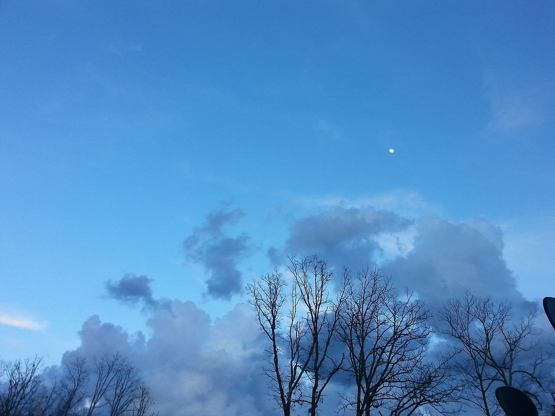 "when I look into your eyes, it's like watching the night sky" It was a late night, where the sunset left but we still had color. I didn't want to miss capturing this shot blue,clouds,lovely,missouri,moon,nature,night,sky,stars