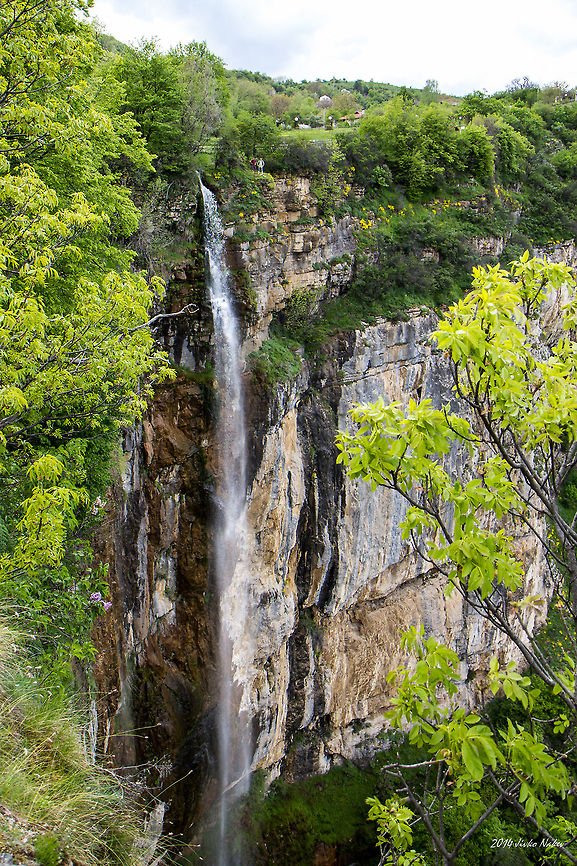 Skaklia Waterfall The Skaklia waterfall is located in the Iskar Gorge near the Bov railway station in Stara planina mountain, North-West Bulgaria. This is one of the highest and most beautiful waterfalls in Bulgaria.<br />
The Skaklia waterfall consists of two levels: the upper one drops about 90 meters, and the lower one about 20 meters. The Skaklia waterfall can be approached from the upper side, following the eco-trail starting from the village Zasele. The eco-trail is winding down through rocks and forests and leads to the bottom of the waterfall. <br />
The waterfall can be reached as well from the other (lower) end of the eco-trail, from Bov railway station. Bulgaria,Geotagged,landscape,nature,waterfall