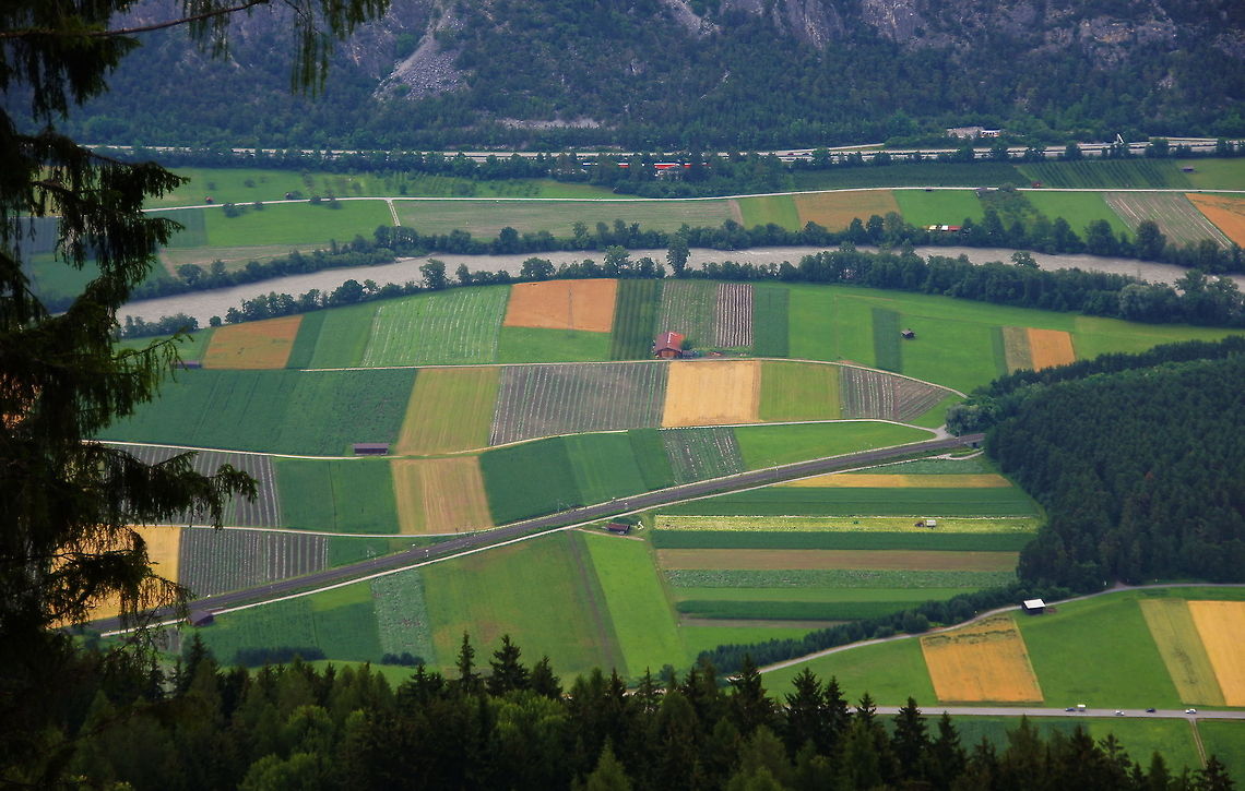 Valley of the river Inn between Haiming and Silz  Austria,Geotagged,aerial