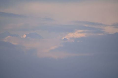 Cloudy Kanchenjunga Peak from the Darjeeling  Geotagged,India,Winter