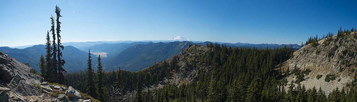 Panoramic view from the shoulders of Davis Peak No mushrooms on this hike - the east side of the Cascades is still way too dry, but this area has it's own charms - like incredible sweeping views such as this one and gorgeous crisp clear fall days. If you look closely at the lake on the left hand side you can see just how bad a drought year this has been... all of that foreground is dry lake bottom. Water is just barely visible far in the distance. Fall,Geotagged,United States