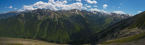Looking out over Badger and Grand Valleys from the Obstruction Point trail  Geotagged,Olympic National Park,Summer,United States,Washington state,alpine,hiking,nature,panorama,valley