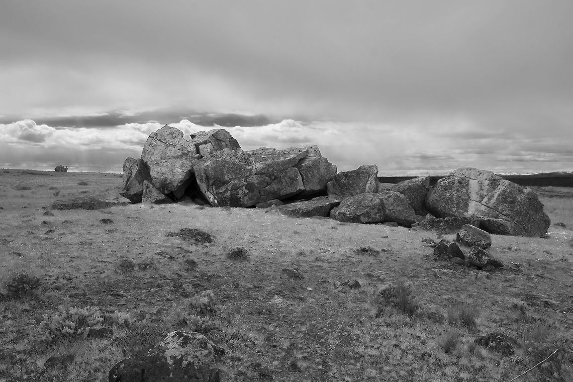Marmot's doorstep These little groups of erratics (boulders dropped of by glaciers during the last ice age) were a great place to see wildlife. This particular group was the home of yellow bellied marmots.  Geotagged,Spring,United States