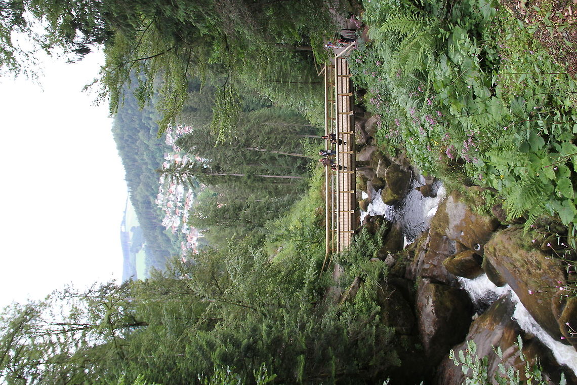 Largest Waterfalls in Germany Photo taken from top of the waterfalls with the town of Tisberg visible in the distance Geotagged,Germany