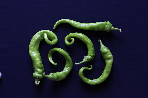 Goat horns These are known locally as goat horn peppers and are grown in abundance here in south Bulgaria. I would have liked to have photographed them on the plant but these were gifted to us and I wanted to share them here. Capsicum annuum,goathorn,green,peppers,plants,sweet