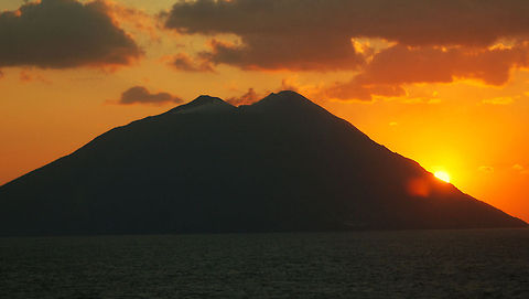 Stromboli Volcano Stromboli is a small island in the Tyrrhenian Sea, off the north coast of Sicily, containing one of the three active volcanoes in Italy. It is one of the eight Aeolian Islands, a volcanic arc north of Sicily. Wikipedia Aeolian Islands,Geotagged,Italy,Stromboli,Volcano,active volcano