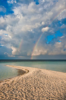 Rainbow over beach Rainbow over the south point of South Water Caye, Belize Beach,Belize,Dangriga,Landscapes,Rainbows