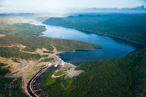 Chalillo Dam, Belize Aerial of Chalillo Dam and resevior, Belize Belize,Chalillo,Damage to Cecilia,Dangriga,aerial,construction,electricity,generator,hydroelectric,industry
