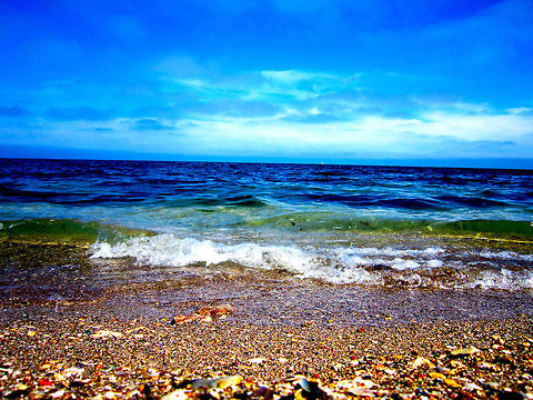 Black Sea Horizon  Black Sea,Geotagged,Romania,clean water,golden sand