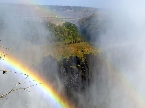 We were so lucky to see this double rainbow over Victoria Falls!                                 Geotagged,Zambia