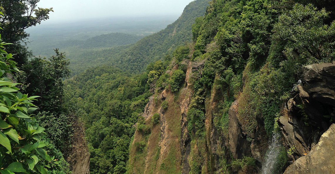 Be where you belong Vonakobbe (Onake Abbi) Waterfall - A mind-blowing landscape amidst the wilderness of Agumbe, accessible only by trekking a few miles inside the forest area from across the Sunset point. We can see there is a waterfall on the right hand side of the picture. One must stand on the edge of the cliff in order to capture such a photograph. Lucky for us, it wasn&#039;t monsoon, or it would have been almost impossible to stand on the edge of the &quot;would be slippery&quot; rocks. Geotagged,India,agumbe,forest,karnataka,onake abbi,sunset point,vonakobbe,waterfall,western ghats