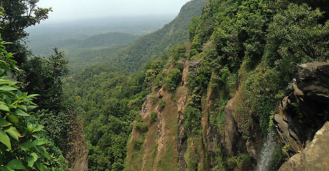Be where you belong Vonakobbe (Onake Abbi) Waterfall - A mind-blowing landscape amidst the wilderness of Agumbe, accessible only by trekking a few miles inside the forest area from across the Sunset point. We can see there is a waterfall on the right hand side of the picture. One must stand on the edge of the cliff in order to capture such a photograph. Lucky for us, it wasn't monsoon, or it would have been almost impossible to stand on the edge of the "would be slippery" rocks. Geotagged,India,agumbe,forest,karnataka,onake abbi,sunset point,vonakobbe,waterfall,western ghats
