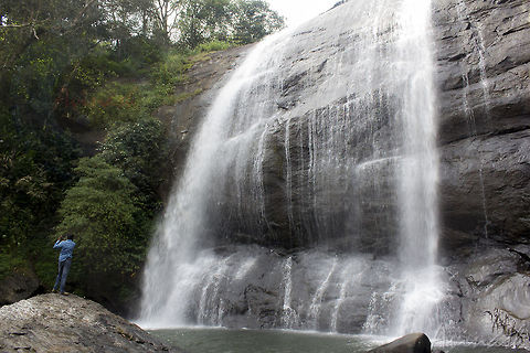 Try this for SIZE! Chelavara Waterfall, Cheyyandane, Coorg, Karnataka, India.

Although I prefer to NOT use people / buildings in landscape pictures, I had to use one such image in this scenario because it shows how giant the waterfall really is! Chelavara Waterfall,Cheyyandane,Coorg,Geotagged,India,Karnataka