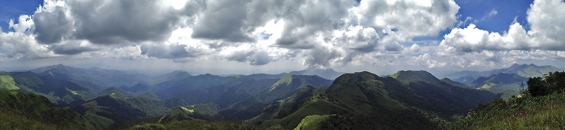 Pan-o-rama - 180&deg; Thadiyandamol, Coorg, Karnataka, India<br />
<br />
The quality seems to reduce after uploading, when we view in the preview mode (incl. the thumbnail view). Load up the Original image for better quality. Coorg,Geotagged,India,Karnataka,Thadiyandamol