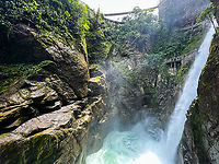 Pailon del Diablo (Waterfall), Ecuador Personally, I find waterfalls supremely uninteresting bit I figured to share at least one shot for record keeping of "Pailon del Diablo". This trip concerns a very long walk steeply downwards en route to the waterfall. Then you arrive at the waterfall, pay, confirm that gravity does seem to work here, and realize you now have to walk the entire way back, steeply up this time.<br />
<br />
Opinionated as it might sound, do not trust trip advisors saying it's a "must see". It's not. Waterfalls are a massive waste of time.<br />
https://www.jungledragon.com/image/128888/pailon_del_diablo_waterfall_-_entry_ecuador.html Ba&ntilde;os,Ecuador,Ecuador 2021,Geotagged,South America,Spring,World