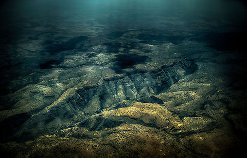 Tanzania mountain ranges from the air - 3 A series of photos of Tanzania from the air. The originals were so soft due to light pollution and the airplane window that I had to go a little overboard in post processing.  Africa,Serengeti North,Serengeti area,Tanzania