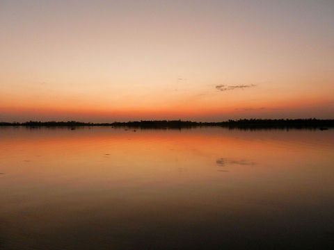 Pantanal sunset Sunset refelction on a swampy lake in the Pantanal, taken from our boat. Brazil,Pantanal,Sunset