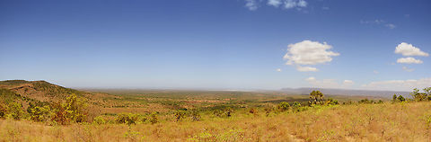 Landscape near Red Tsingy, Madagascar If you zoom in, in the distance you can see the ocean (north east coast). Africa,Geotagged,Madagascar,Madagascar North,Panorama,Red Tsingy,Spring,Tsingy Rouge,World