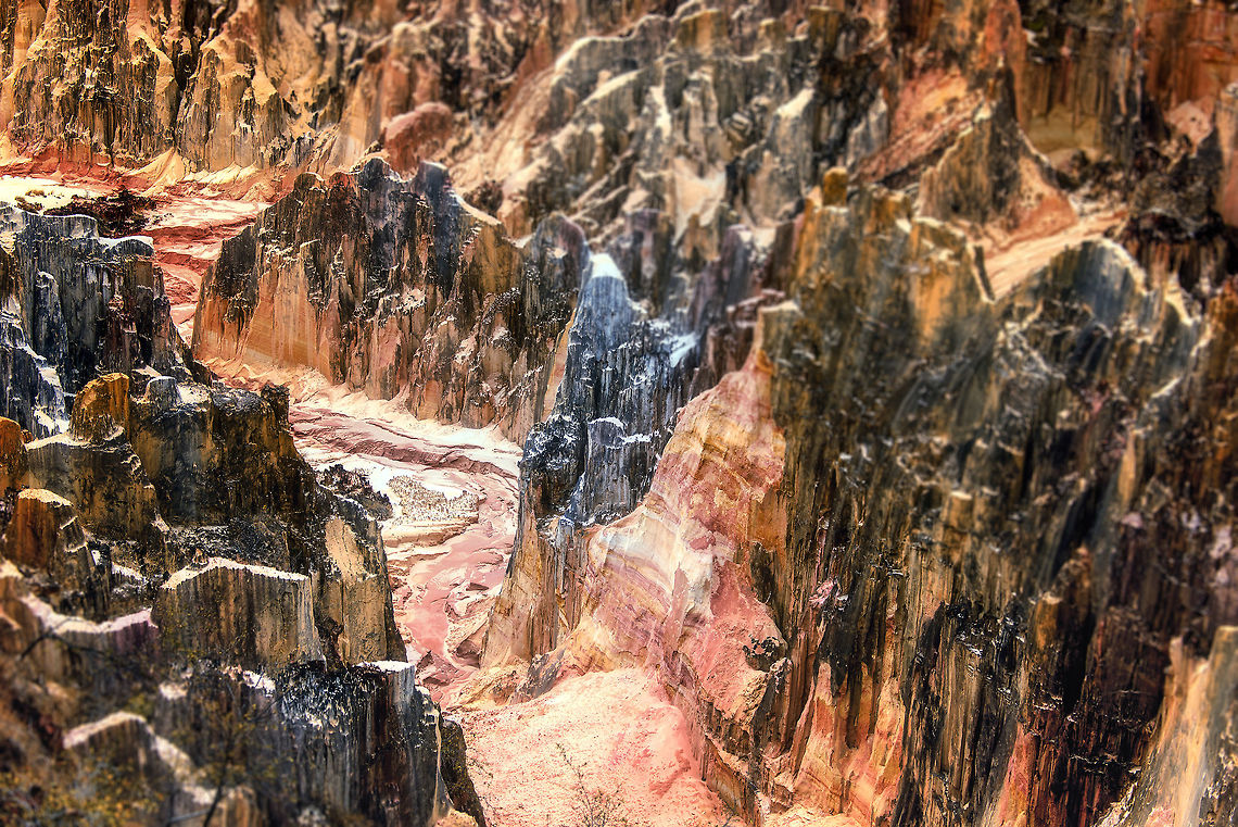 Lavaka of Ankarokaroka, Ankarafantsika, Madagascar Tilt-shift of the &quot;Grand canyon&quot; of Madagascar. This is quite a deep valley caused by a very long period of erosion.  Africa,Ankarafantsika,Geotagged,Madagascar,Madagascar North,Spring,World