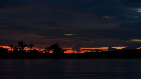 Inírida river sunset, Colombia Ending our first boat day in the Colombian Amazon. Fun fact: a few minutes before, our boat captain fell into the river. He was diving after the key of the boat's motor which he dropped into the water. And he actually recovered it.

This had me wondering about the alternative scenario of losing the key: 90 minutes away (by motor boat!) from the port, outside cell phone range, minutes before sunset. Would have been an interesting night, I suppose. Colombia,Fall,Geotagged,Guainía,Inírida,South America,World