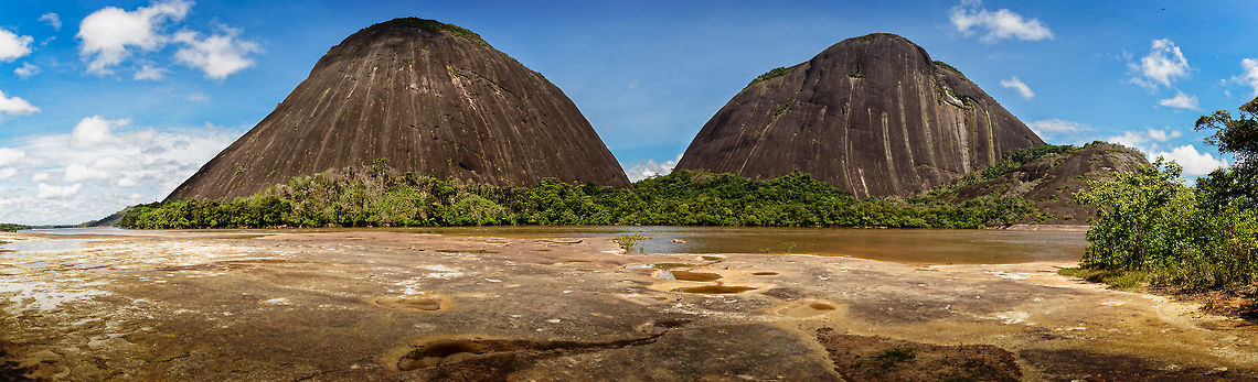 Cerros de Mavecure - Cerro Mono and Cerro Pajarito, Inírida, Colombia &quot;Monkey&quot; and &quot;Little bird&quot; taken from ground level, two mountains that rise up from the Colombian Amazon, part of the Cerros de Mavecure site. Colombia,Guainía,Inírida,South America,World
