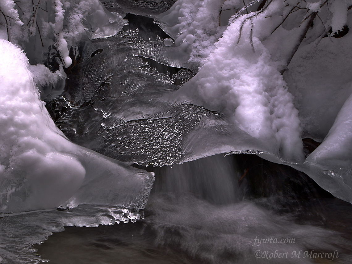 crystalice Pentax K-50, F/22.0, 1/8, 48 MM, ISO 100.<br />
My time to photograph Little Willow stream had just about run out, and I was just about to collapse my tripod when I decided to go just a little further up the canyon. This nice little waterfall and pool was my reward. I think the visual metaphor for this photo is that cold we endure adds to us making us more beautiful. The ice is how our trials make us grow and the water is our love. The more we love the more we grow. Geotagged,United States,ice waterfall,stream,winter