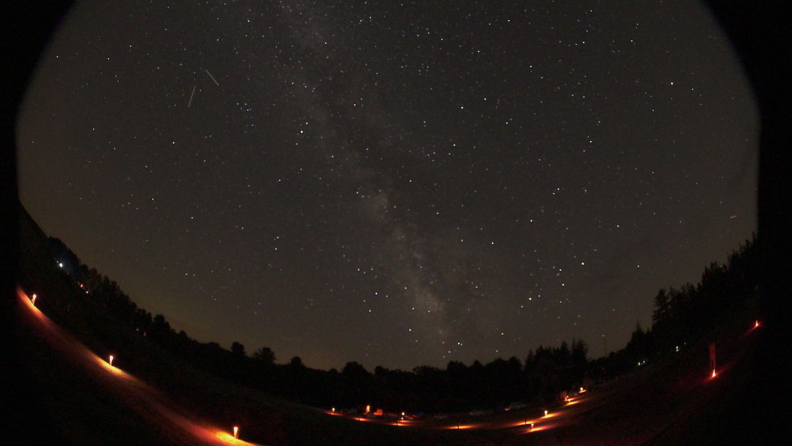 Perseids at Cherry Springs This was taken during the Perseid Meteor Shower this past August, and was my first attempt at astrophotography.  The camera I used was the Sony A7 with a Canon EF 8-15mm f/4L Fisheye lens and the photo itself was a 10 second long exposure.  I was camping in the area around Cherry Springs State Park in Pennsylvania, a site considered to be one of the darkest places on the eastern seaboard.  This park was beautiful and the view of the sky was amazingly clear.  I have never seen our own Milky Way in such extraordinary detail.   Geotagged,Landscapes,Long exposure,Summer,United States,United States of America,astronomy,canon,dark,fisheye,nature,pennsylvania,sony,stars