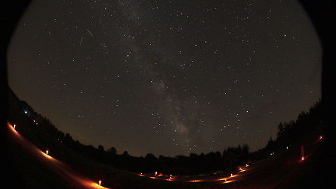 Perseids at Cherry Springs This was taken during the Perseid Meteor Shower this past August, and was my first attempt at astrophotography.  The camera I used was the Sony A7 with a Canon EF 8-15mm f/4L Fisheye lens and the photo itself was a 10 second long exposure.  I was camping in the area around Cherry Springs State Park in Pennsylvania, a site considered to be one of the darkest places on the eastern seaboard.  This park was beautiful and the view of the sky was amazingly clear.  I have never seen our own Milky Way in such extraordinary detail.   Geotagged,Landscapes,Long exposure,Summer,United States,United States of America,astronomy,canon,dark,fisheye,nature,pennsylvania,sony,stars