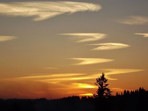 Sunset in Estacada, Oregon.  Clouds,Sunset