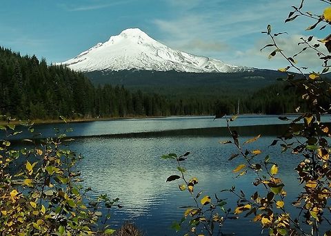 Mt.Hood from Trillium Lake,Oregon.  Fall,Geotagged,Lake,United States