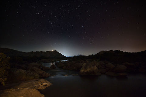 The boulder strewn nightscape of Northern Karnataka This is an environmental shot of the area surrounding Hampi in Northern Karnataka...  It was also the view from our room..  :) Fall,Geotagged,India,John Rowell,John Rowell Photography,adhocphotographer,copyright